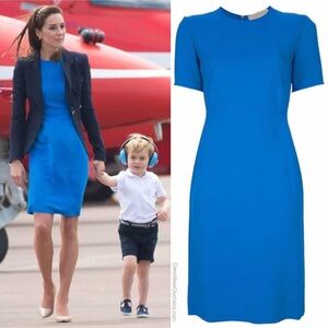 Stella McCartney Ridley Dress in Blue - ASO Kate Middleton Royal - IT40/US4